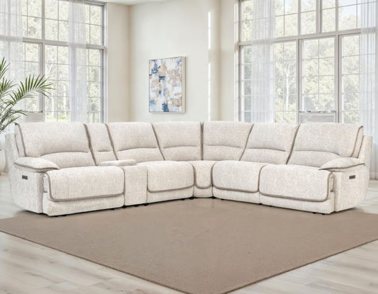 Olsen 6-Piece Sectional, Dual-Power Zero-Gravity Reclining, Dove