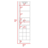 Classic Tall Bar Cabinet with Two Storage Drawers, Dual Display Shelves, Twelve-Bottle Wine Rack and Sturdy Base for Elegant Home Entertaining, Beverage Organization and Sophisticated Modern Bar Furniture Design