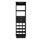 Classic Tall Bar Cabinet with Two Storage Drawers, Dual Display Shelves, Twelve-Bottle Wine Rack and Sturdy Base for Elegant Home Entertaining, Beverage Organization and Sophisticated Modern Bar Furniture Design