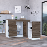 Grecia Kitchen Base Cabinet with Spacious Countertop, Three Storage Drawers, Flexible Interior Cabinet with Shelves and Modern Space-Saving Design for Organizing Cookware, Utensils and Everyday Kitchen Essentials