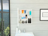 Tuhome Labelle Medicine Cabinet with Mirrored Single Door, Five Internal Shelves, Open Display Storage and Modern Wall-Mounted Design for Organized, Accessible and Stylish Bathroom Essentials Management