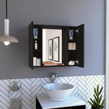 Tuhome Artemisa Medicine Cabinet with Integrated Mirror, Six Interior Storage Shelves, Secure Double-Door Design, Space-Saving Wall Cabinet for Organized Bathrooms and Daily Essentials.