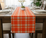 Orange Plaid Table Runner