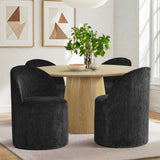 Orchid & Doris 52" Round Natural Dining Table Set for 4 (5-Piece)