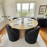 Doris Rolling Upholstered Dining Chair With Castors (Set of 6)