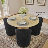Doris Rolling Upholstered Dining Chair With Castors (Set of 4)
