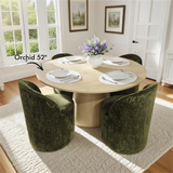 Doris Rolling Upholstered Dining Chair With Castors (Set of 2)