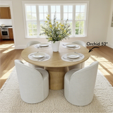 Doris Rolling Upholstered Dining Chair With Castors (1-Piece)