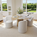 Doris Rolling Upholstered Dining Chair With Castors (Set of 4)