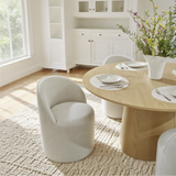 Orchid & Doris 52" Round Natural Dining Table Set for 4 (5-Piece)