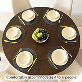 Orchid 52" Solid Oak Wood Round Pedestal Dining Table
