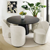 Orchid & Doris 60" Round Black Dining Table Set for 6 (7-Piece)