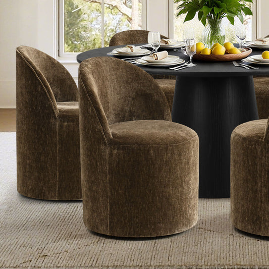 Orchid & Doris 60" Round Black Dining Table Set for 6 (7-Piece)