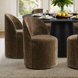 Orchid & Doris 60" Round Black Dining Table Set for 6 (7-Piece)