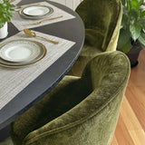 Orchid & Doris 60" Round Black Dining Table Set for 6 (7-Piece)