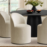 Orchid & Doris 60" Round Black Dining Table Set for 6 (7-Piece)