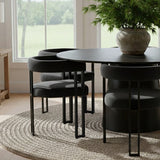 Orchid & Mia 60" Round Velvet Dining Table Set for 6 (7-Piece)