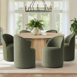 Orchid & Doris 60" Round Natural Dining Table Set for 6 (7-Piece)