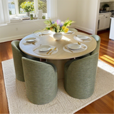 Orchid & Doris 60" Round Natural Dining Table Set for 6 (7-Piece)