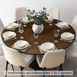 Orchid 60" Oak Round Pedestal Dining Table