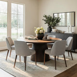London Upholstered Solid Wood Full Back Dining Chair (Set of 2)