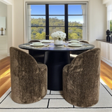 Orchid & Doris 52" Round Black Dining Table Set for 4 (5-Piece)