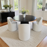 Orchid & Doris 52" Round Black Dining Table Set for 4 (5-Piece)