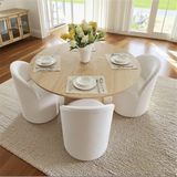 Orchid & Doris 52" Round Natural Dining Table Set for 4 (5-Piece)