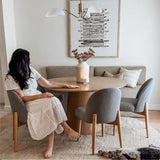 Orchid 52" Solid Oak Wood Round Pedestal Dining Table