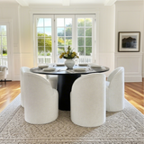 Orchid & Doris 60" Round Black Dining Table Set for 6 (7-Piece)