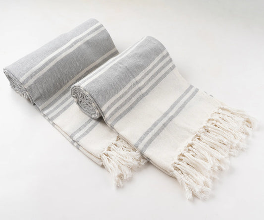 Grey Bath Towels -  Set of 2