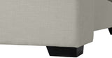 Oxford Mid Century Modern Wingback Bed with Elegant Linen Upholstery and Espresso Legs for Style