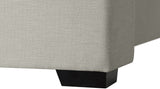 Oxford Mid Century Modern Wingback Bed with Elegant Linen Upholstery and Espresso Legs for Style