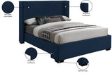 Oxford Mid Century Modern Wingback Bed with Elegant Linen Upholstery and Espresso Legs for Style