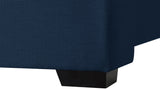 Oxford Mid Century Modern Wingback Bed with Elegant Linen Upholstery and Espresso Legs for Style