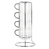 Gibson Elite Soho Lounge 4-Pack 3.8oz Glass Espresso Cup Set w/ Rack