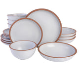 Gibson Elite Lagos 16-Piece Double Bowl Terracotta Dinnerware Set