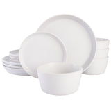 Gibson Home Sofia 12-Piece Coupe Matte Glaze Stoneware Dinnerware Set
