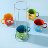Peanuts Gentle Reminders 4-Pack 15oz Stoneware Stackable Mugs w/ Metal Rack