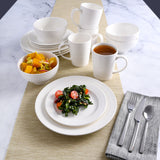 Gibson Home Candy Skies 12 Piece Unbreakable Wheat Straw Melamine Plates and Bowls Dinnerware Set - Outdoor, Camping, & Everyday Use - Matte Exterior/Shiny Interior
