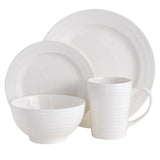 Gibson Home Amelia Court 16-Piece Fine Ceramic Dinnerware Set - White