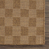Kuval Checkered Brown Outdoor Rug