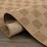 Kuval Checkered Brown Outdoor Rug