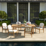 Arcadia Weather-Resistant Outdoor 84"L Dining Table and 6 Armchair