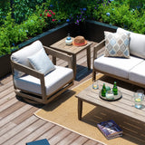 Harmonti 5 Pieces Aluminum Patio Swivel Lounge Chairs With Ottomans