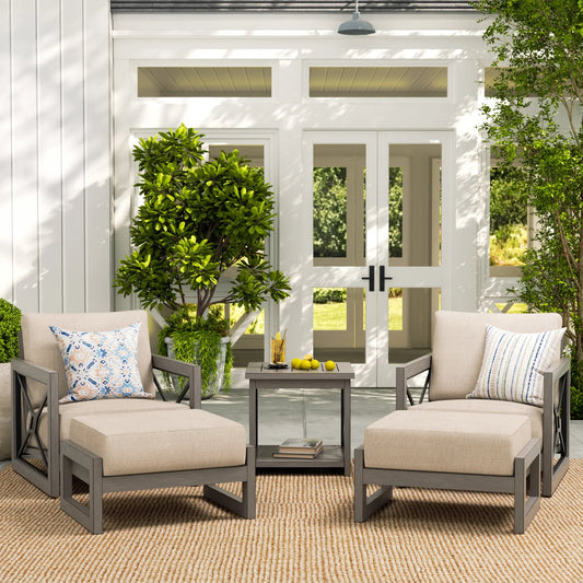 Marindo 5-Piece Aluminum Patio Lounge Chair Set