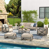Marindo 6 Piece Outdoor Sofa Set With Swivel Chair and Ottoman