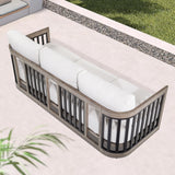 Sereno 4 Pieces Patio Sofa Set With Fixed Chairs and Round Coffee Table