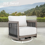 Sereno Patio Furniture Sofa Set with Swivel Chairs