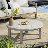 Harmonti 6-Piece Patio Conversation Set with Composite Concrete Round Coffee Tables